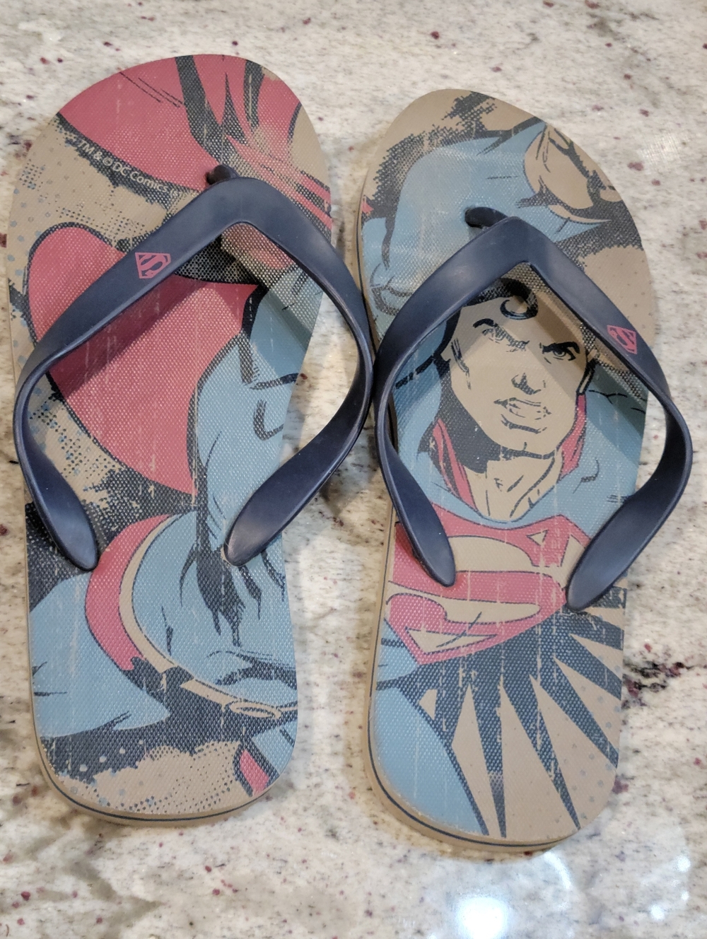 DC Comics Superman Men's SZ 8.5 - 9 /  Eu 41-42  Flip-flips Pre-owned